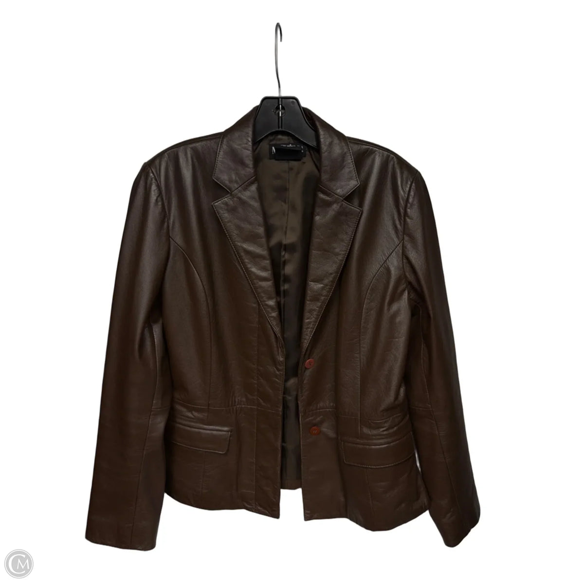 Jacket Leather By Mix It In Brown, Size: 6
