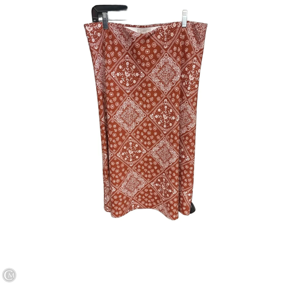 Skirt Maxi By Loft In Orange & White, Size: L