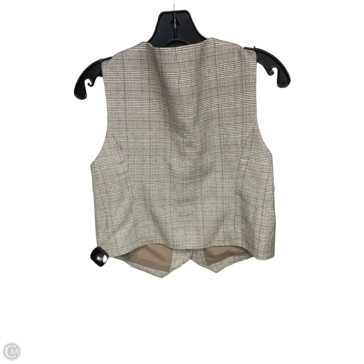 Top Sleeveless By Halogen In Plaid Pattern, Size: M