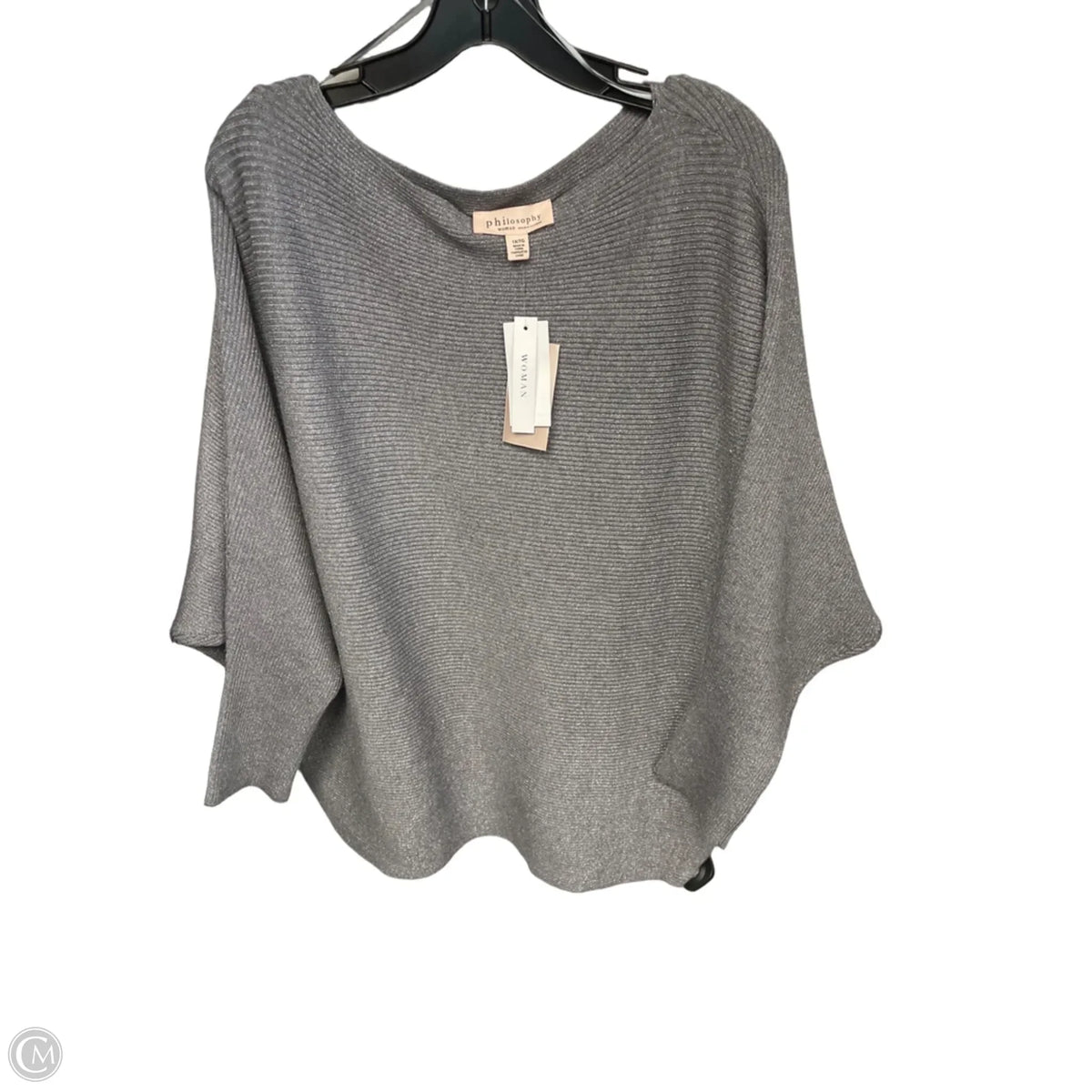 Sweater By Philosophy In Silver, Size: 1x