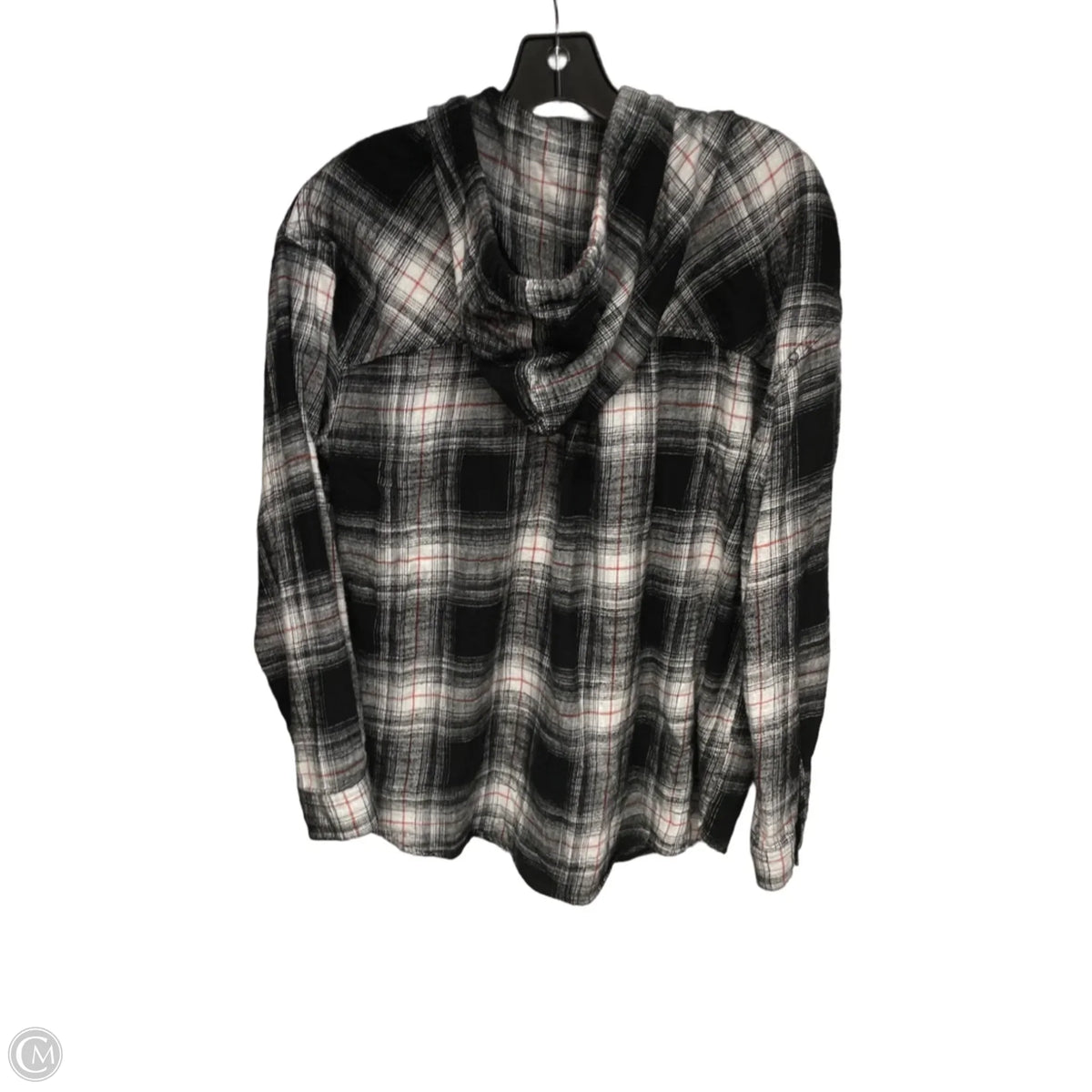 Top Long Sleeve By Maurices In Plaid Pattern, Size: L