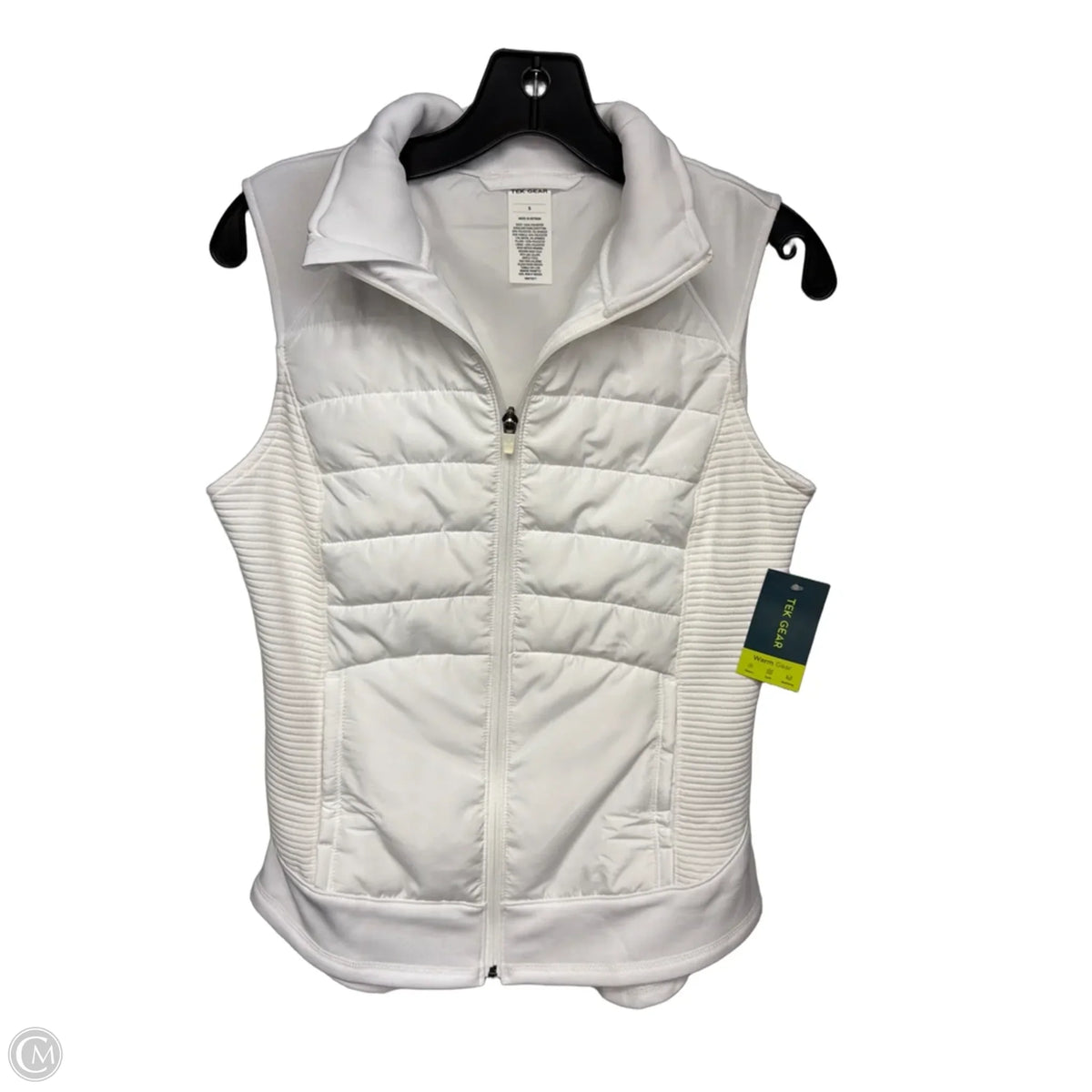 Vest Puffer & Quilted By Tek Gear In White, Size: S