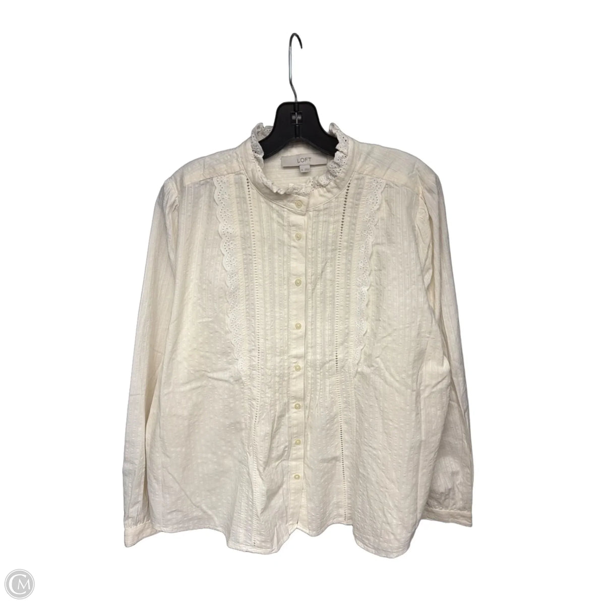 Top Long Sleeve By Loft In Ivory, Size: Xl
