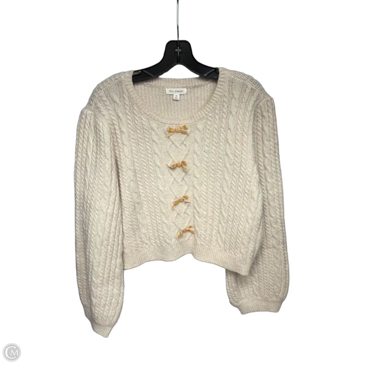 Sweater By Blu Pepper In Cream, Size: M