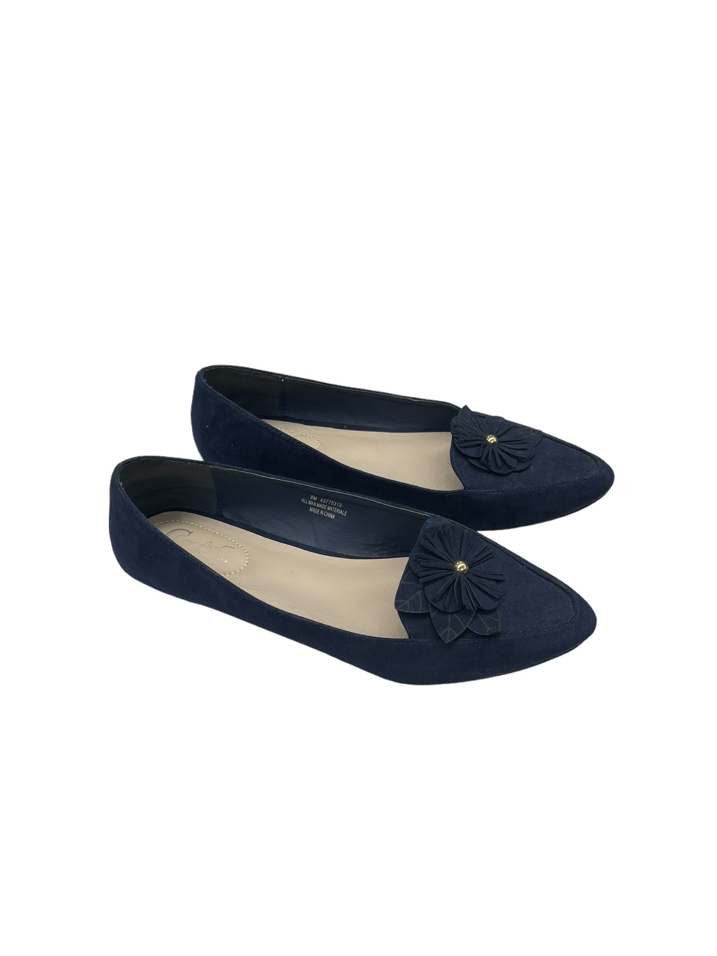 Blue Shoes Flats Comfort Plus, Size 8
