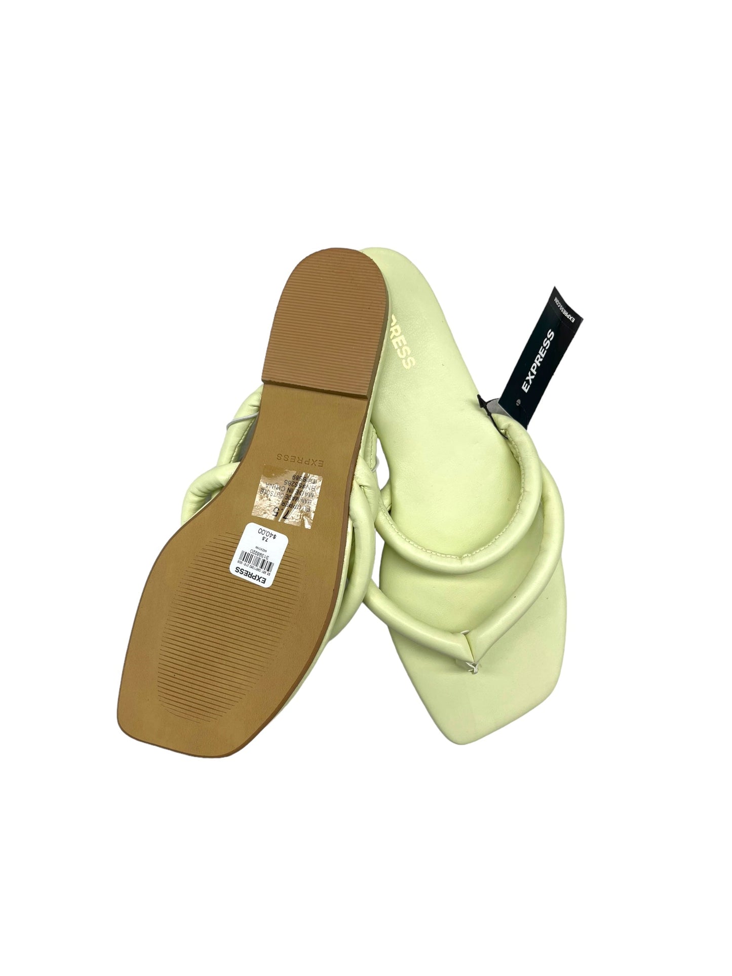 Yellow Sandals Flip Flops Express, Size 7.5