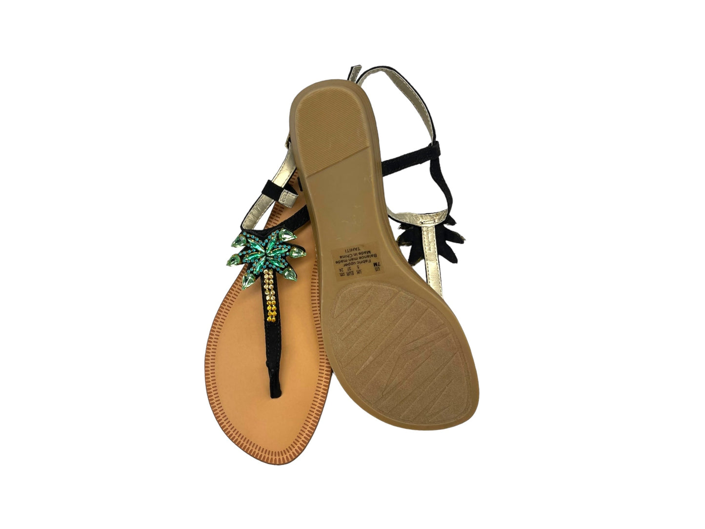 Black & Green Sandals Flip Flops Carlos By Carlos Santana, Size 7 ...