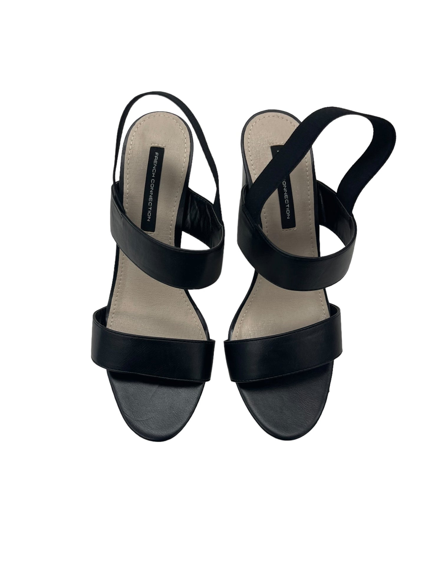 Black Sandals Heels Block French Connection, Size 8.5