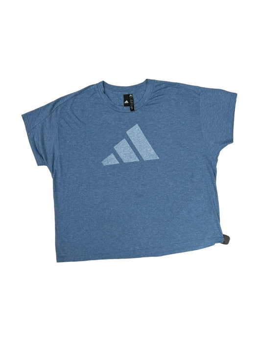 Blue Athletic Top Short Sleeve Adidas, Size 3x