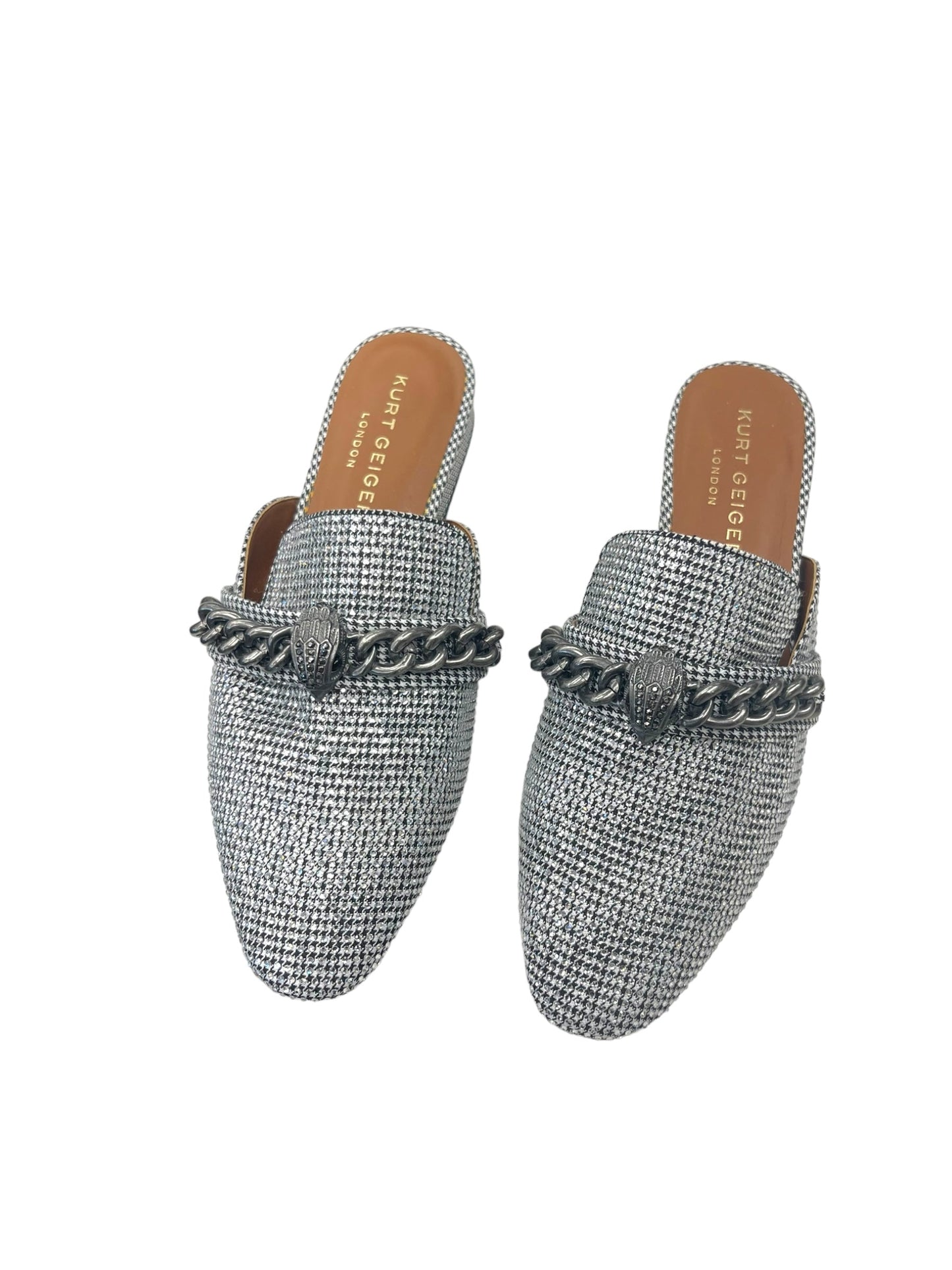 Silver Shoes Flats Kurt Geiger London, Size 8.5