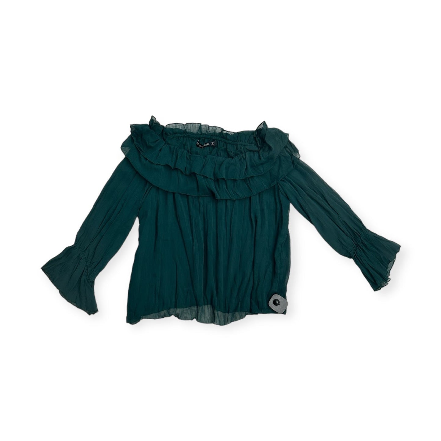 Green Top 3/4 Sleeve Zara, Size Xs