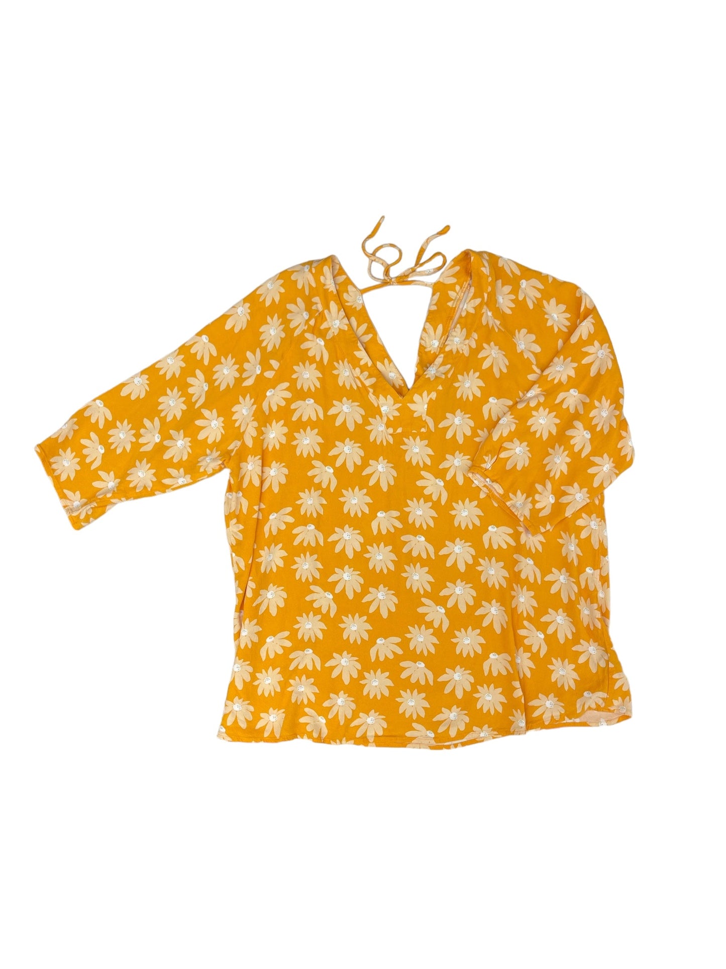 Top 3/4 Sleeve By Clothes Mentor In Yellow, Size: 2x