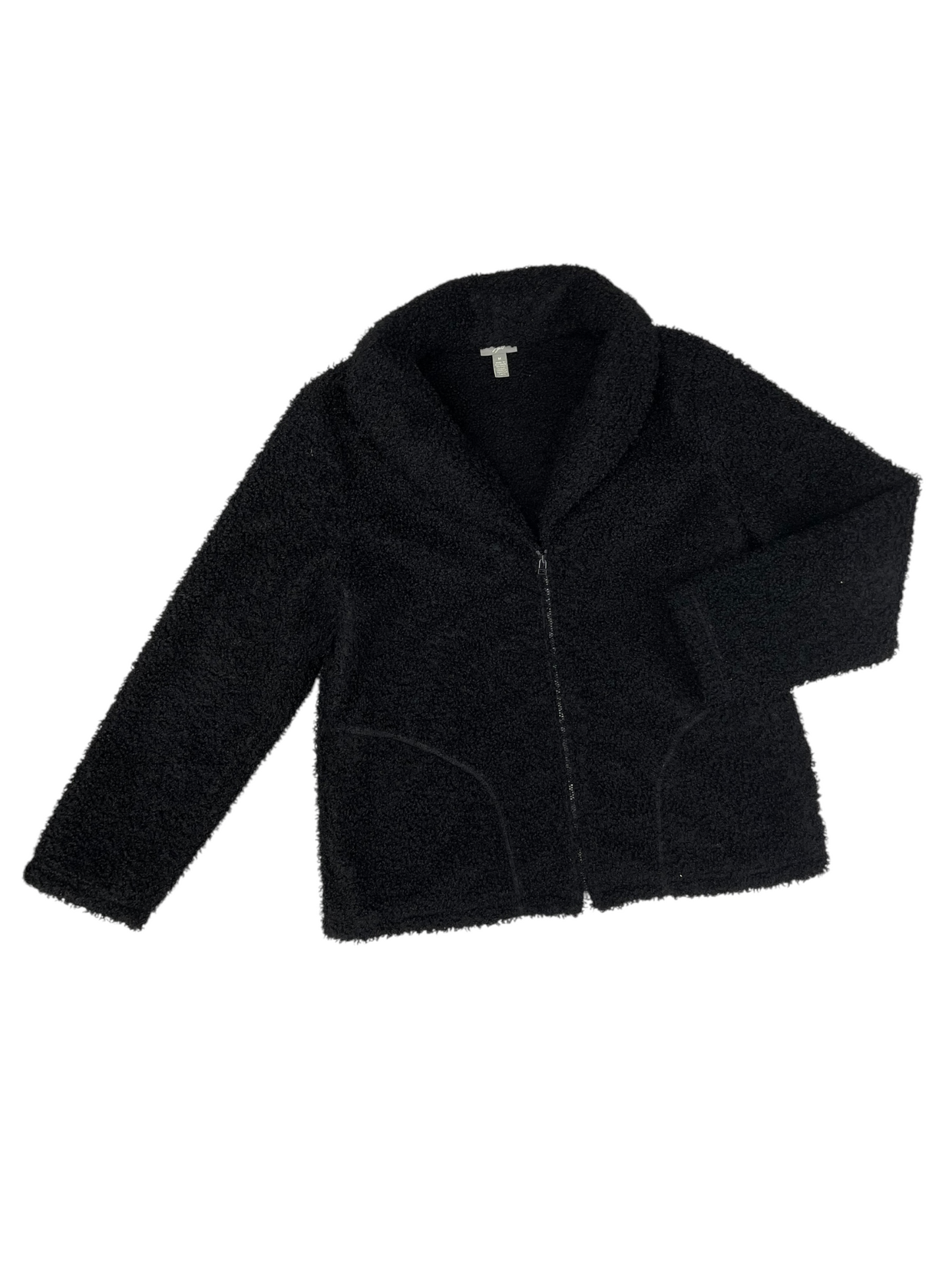 Jacket Faux Fur & Sherpa By J. Jill In Black, Size: M