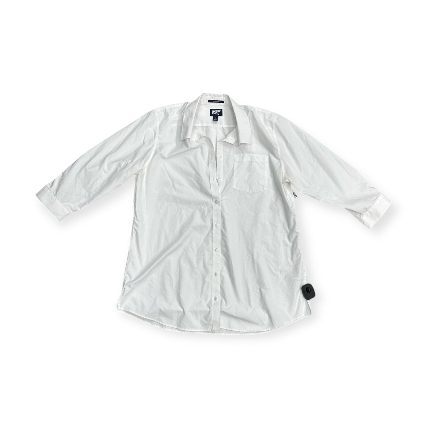 Top 3/4 Sleeve By Lands End In White, Size: Xl