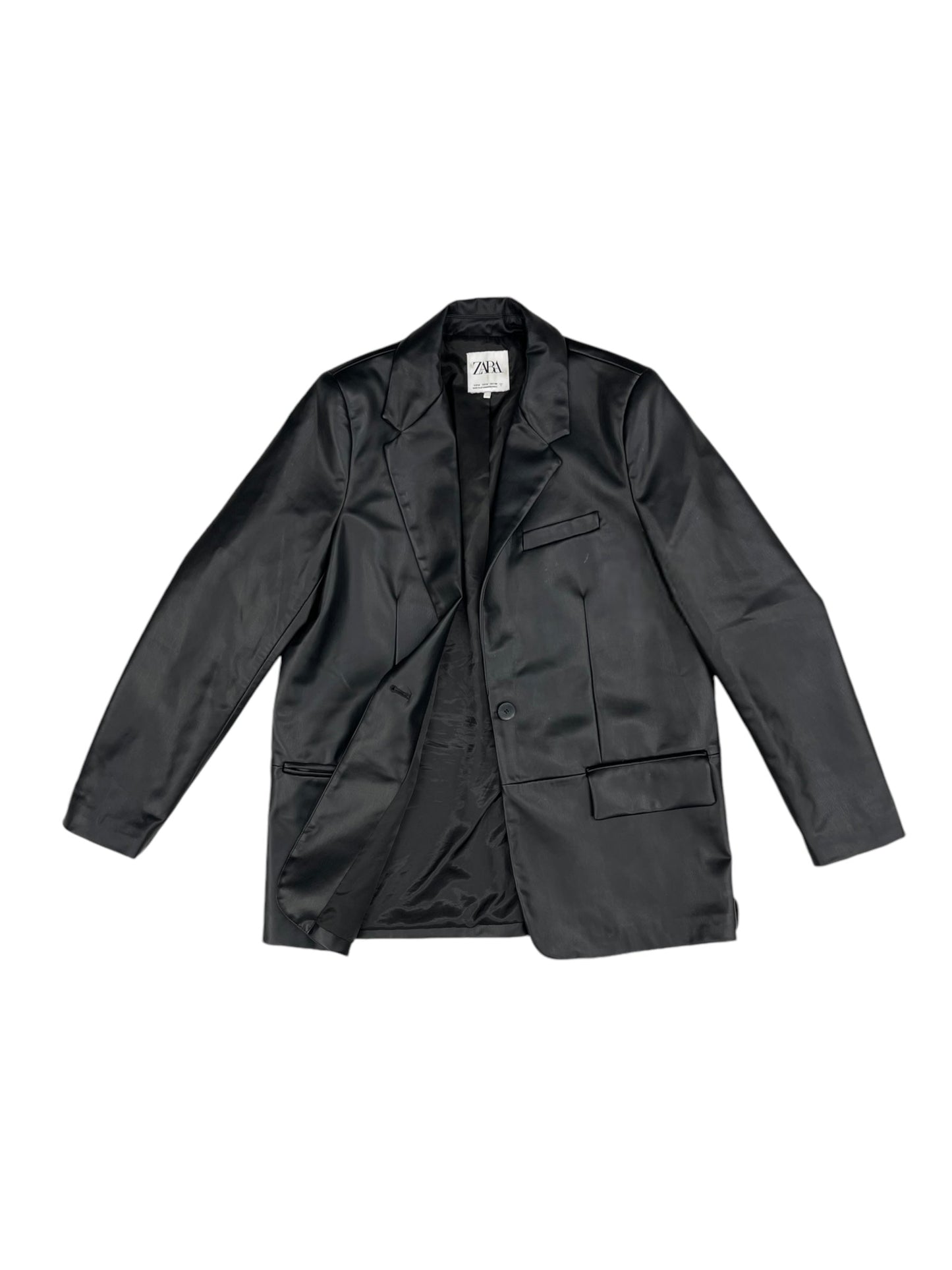 Jacket Leather By Zara In Black, Size: M