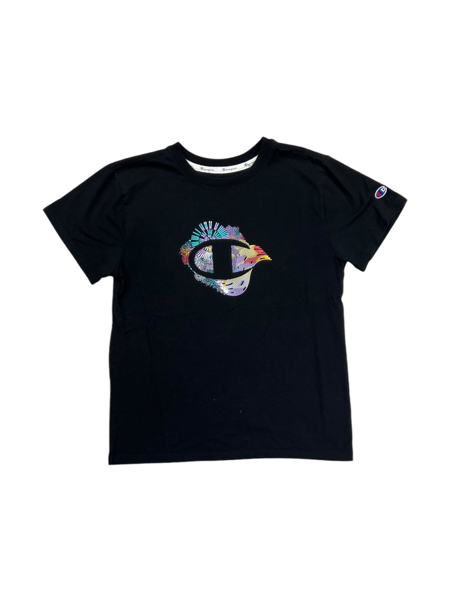 Athletic Top Short Sleeve By Champion In Black, Size: S