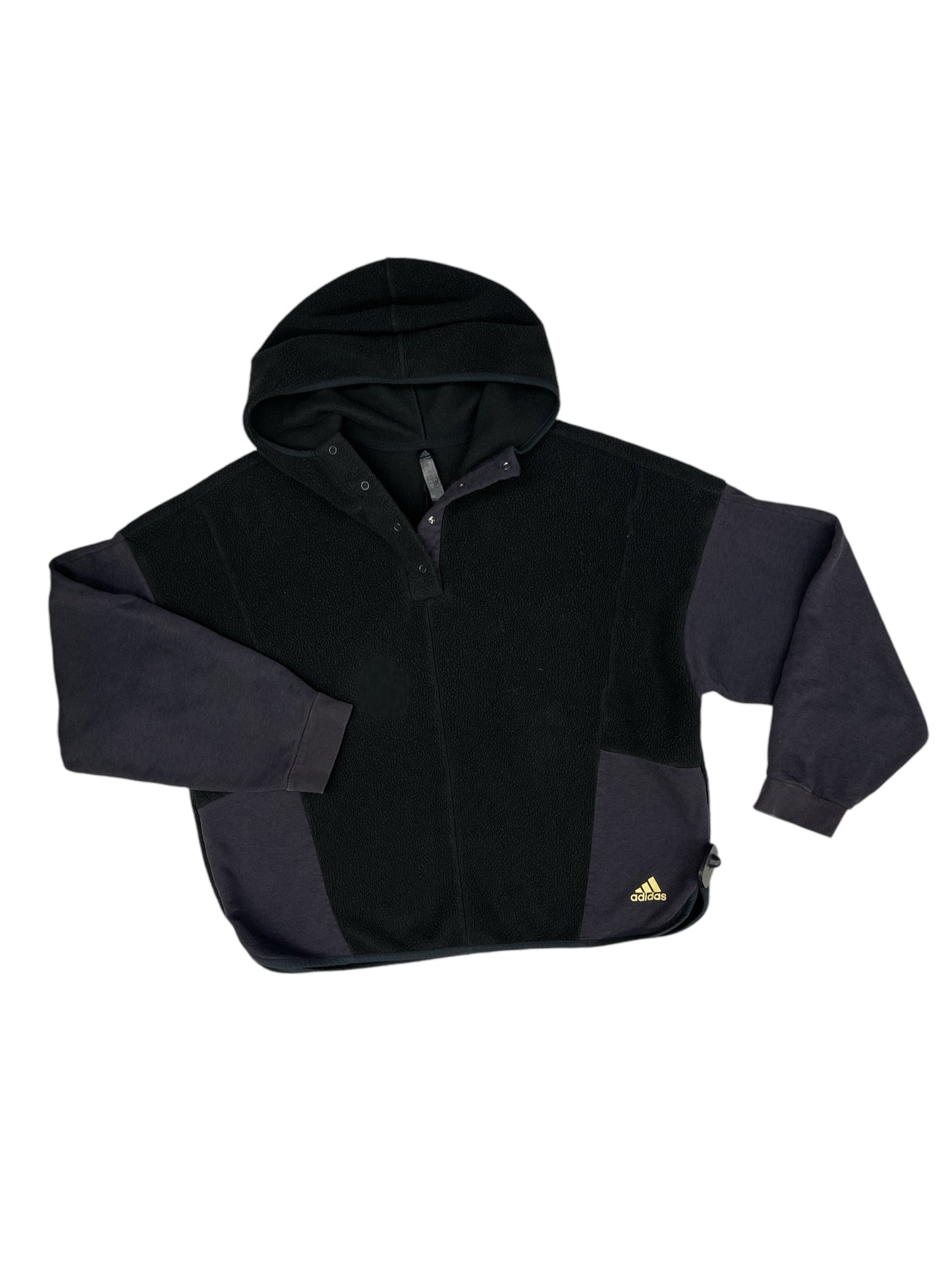 Athletic Sweatshirt Hoodie By Adidas In Black, Size: L