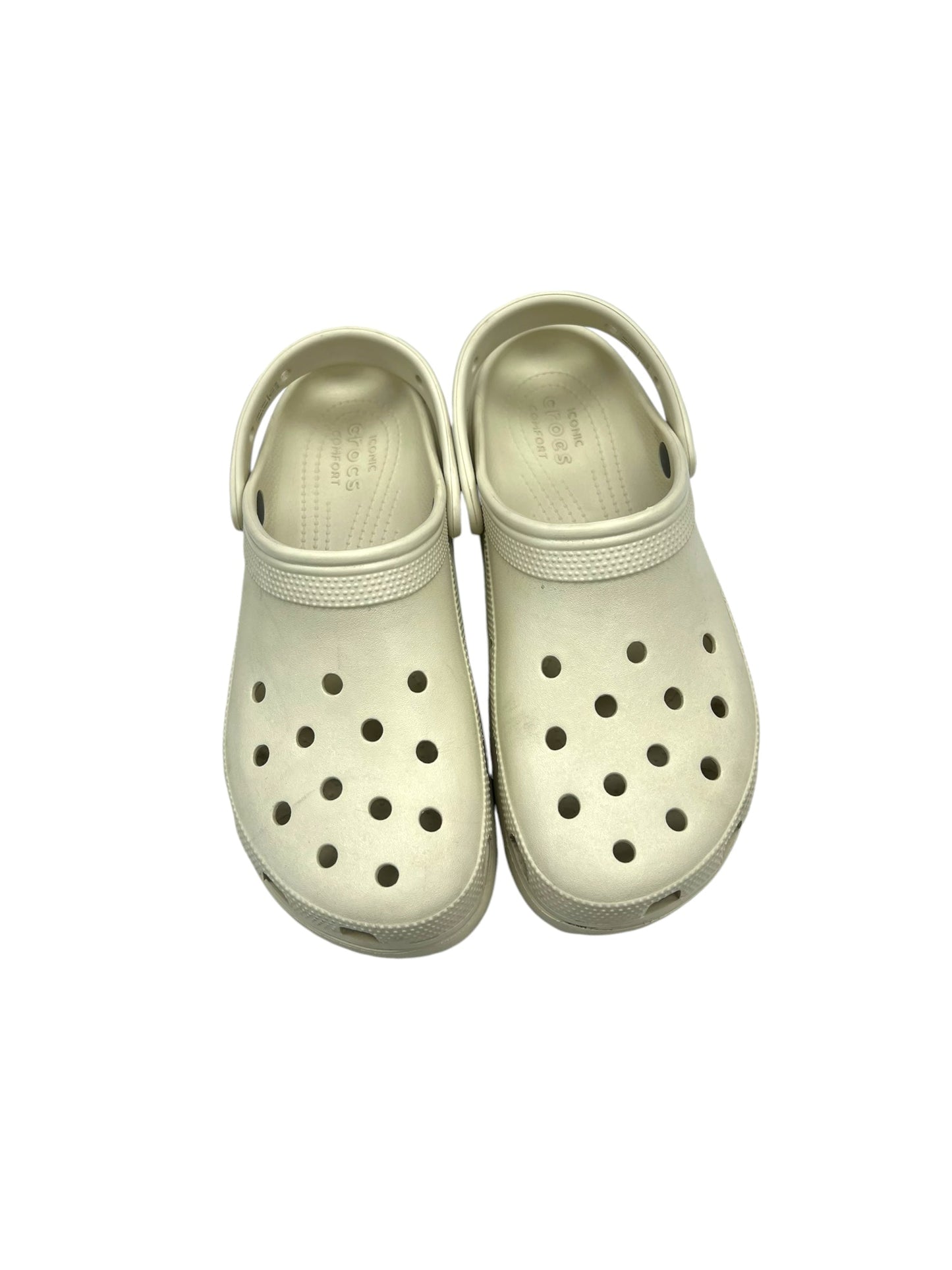 Shoes Heels Platform By Crocs In Beige, Size: 10