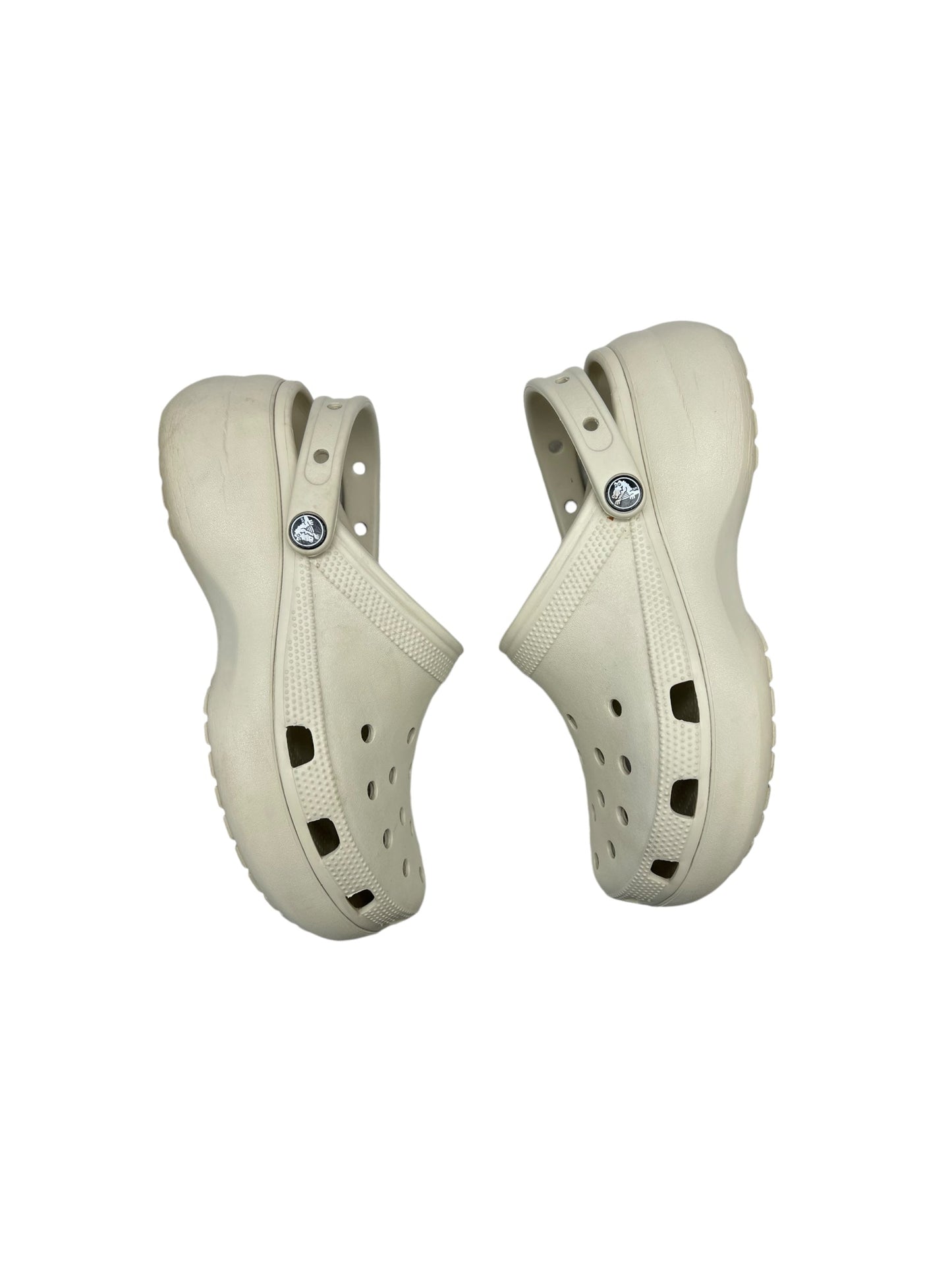 Shoes Heels Platform By Crocs In Beige, Size: 10