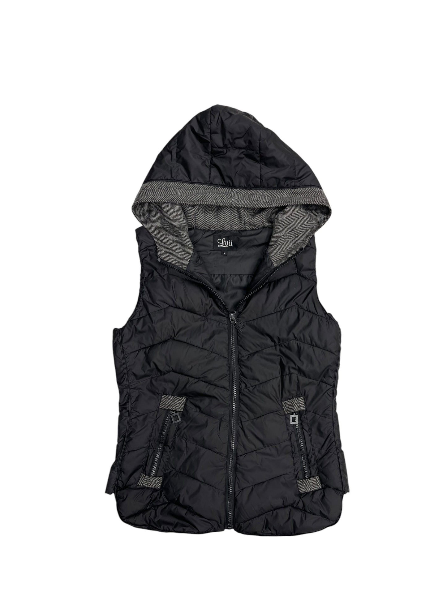 Vest Puffer & Quilted By Luii In Black, Size: L