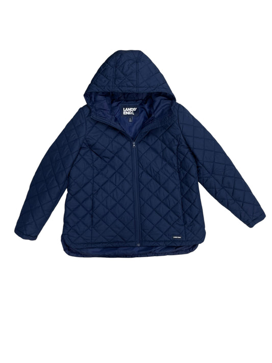 Jacket Puffer & Quilted By Lands End In Navy, Size: L