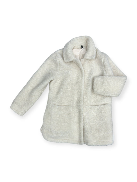 Jacket Faux Fur & Sherpa By Divided In White, Size: L