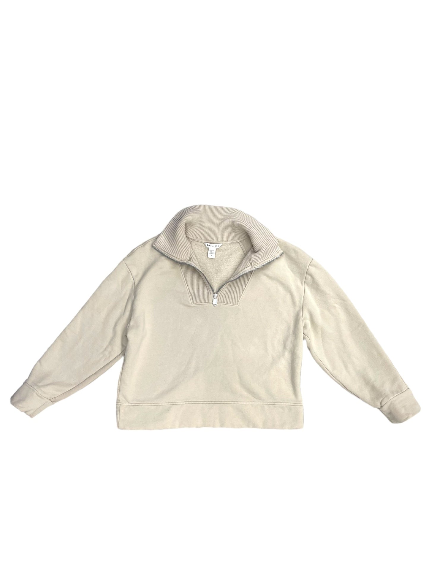 Sweatshirt Crewneck By Athleta In Cream, Size: M