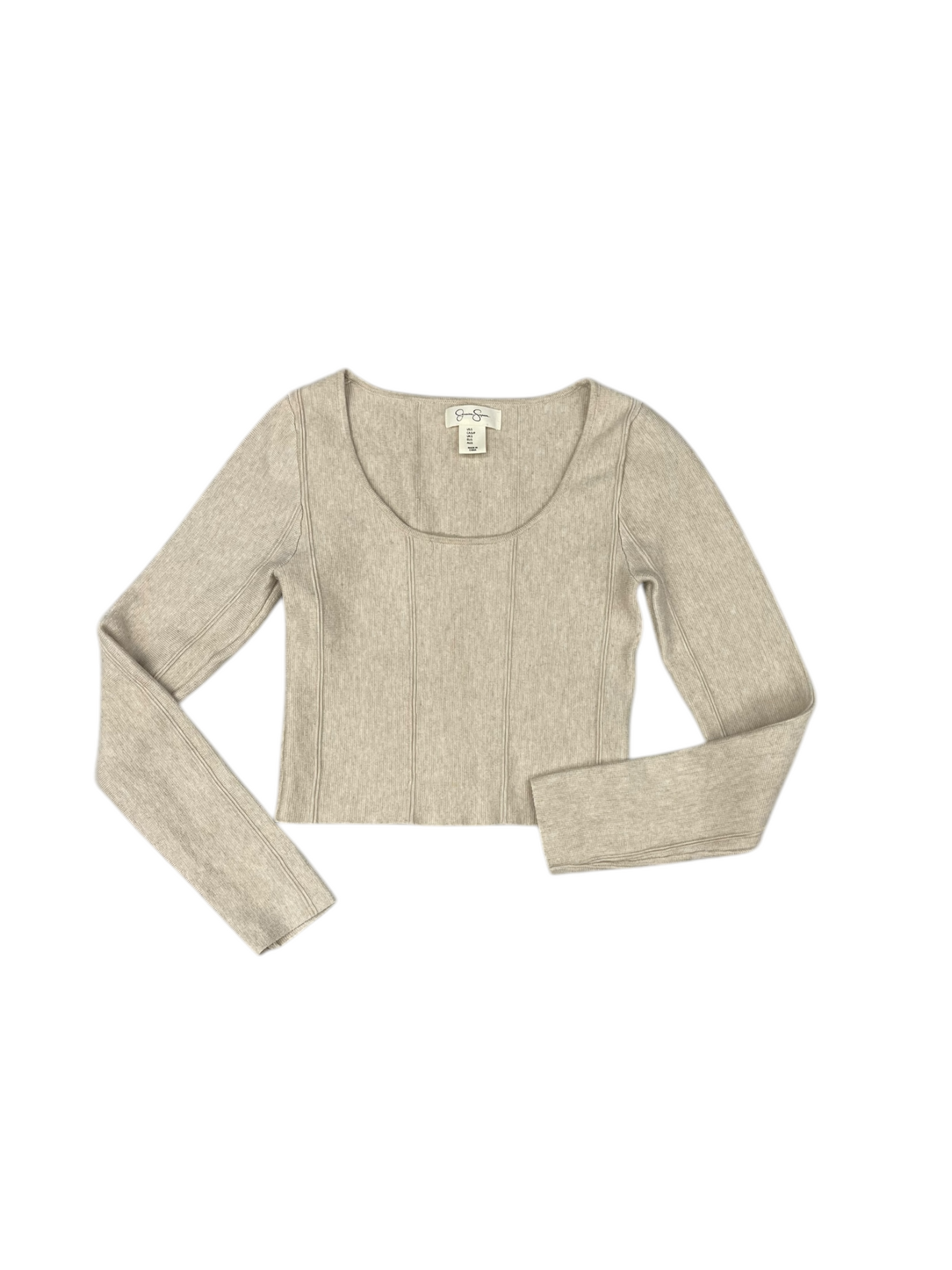 Top Long Sleeve By Jessica Simpson In Cream, Size: S