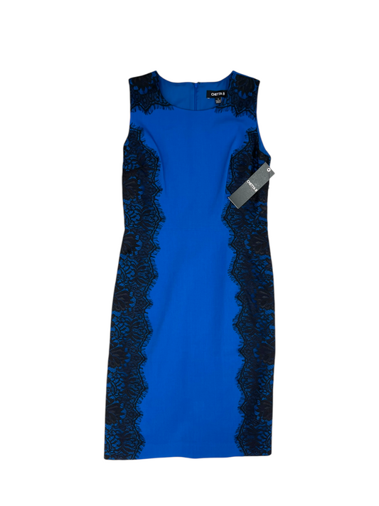 Dress Party Midi By Clothes Mentor In Black & Blue, Size: 4