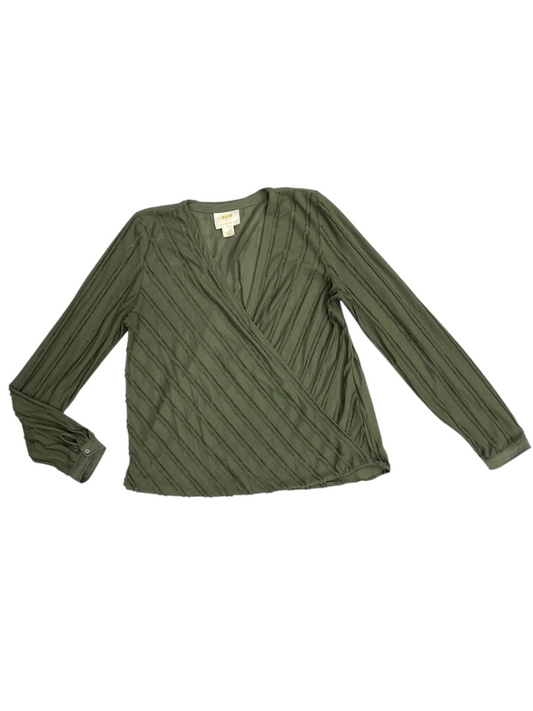 Top Long Sleeve By Maeve In Green, Size: S