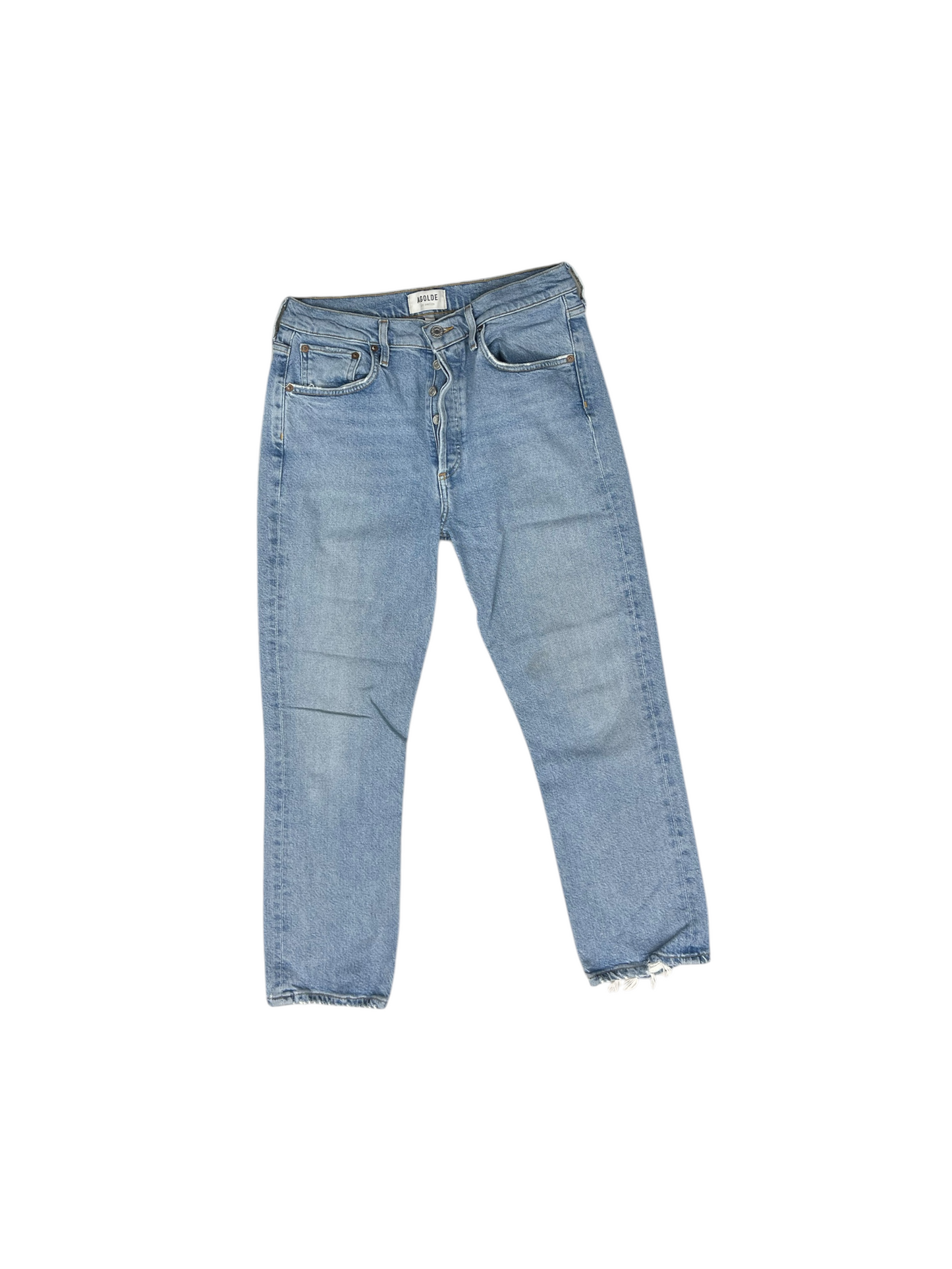 Jeans Straight By Agolde In Blue Denim, Size: 8