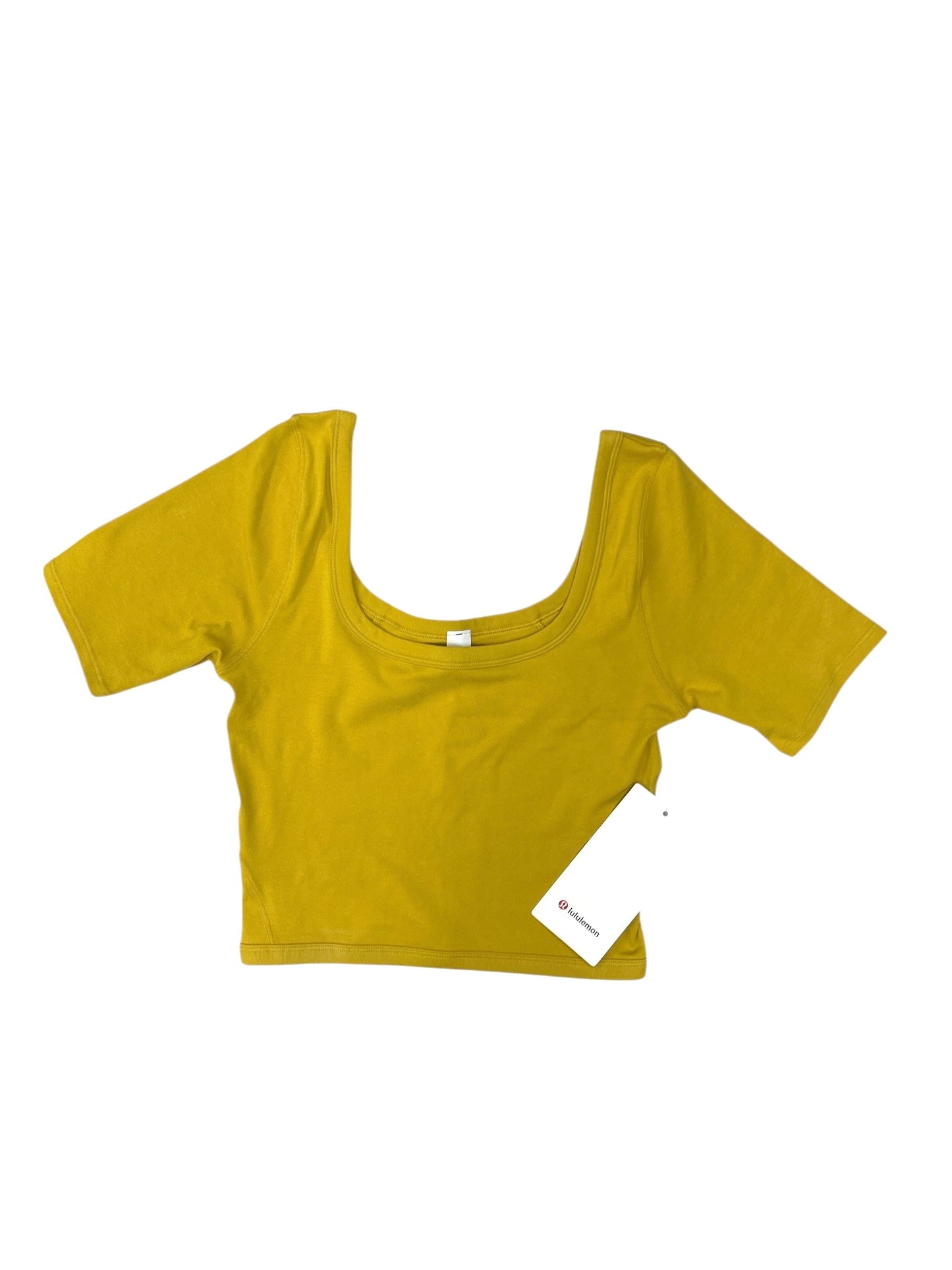 Athletic Top Short Sleeve By Lululemon In Yellow, Size: 6