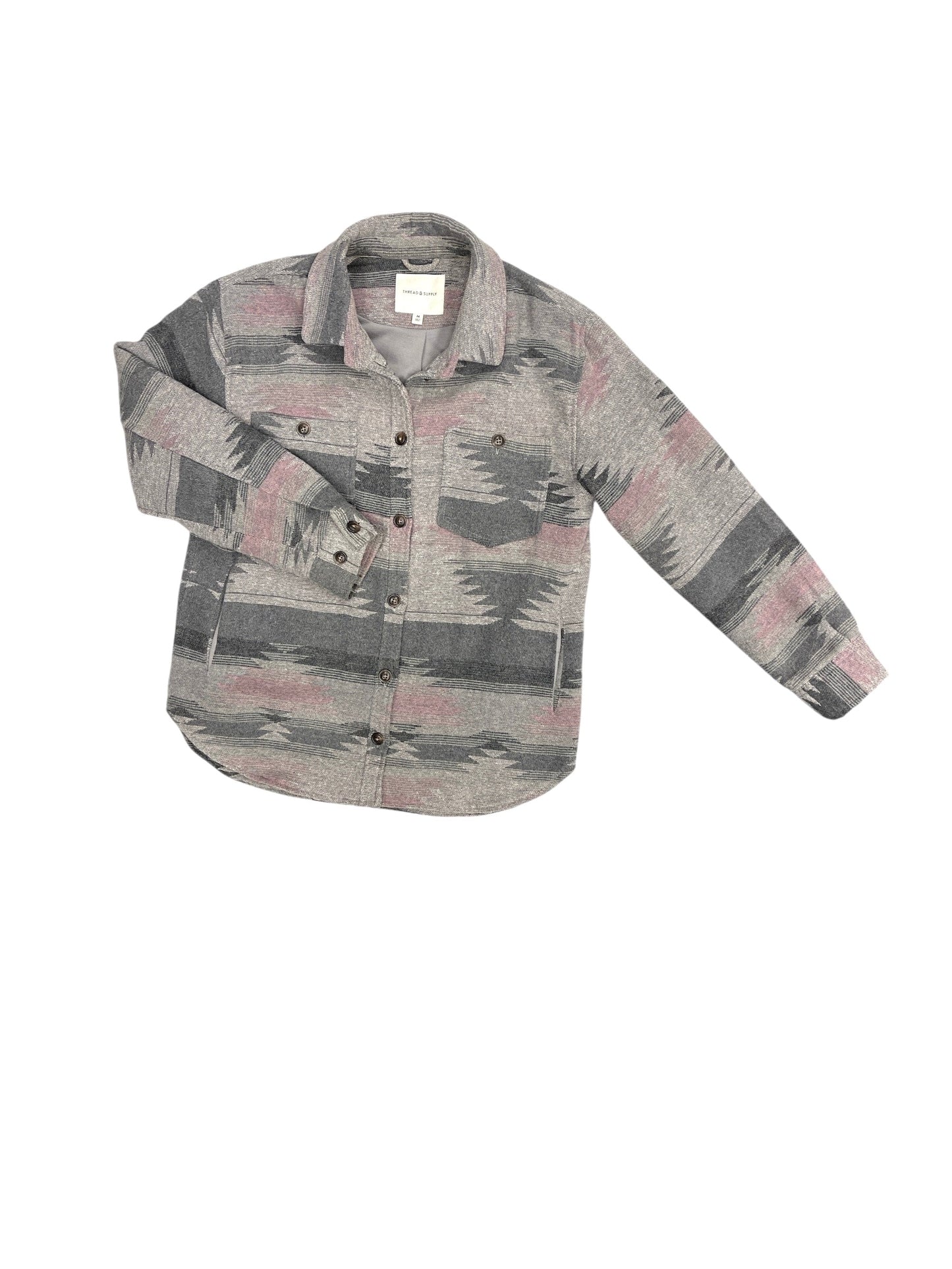 Jacket Other By Thread And Supply In Grey & Pink, Size: M