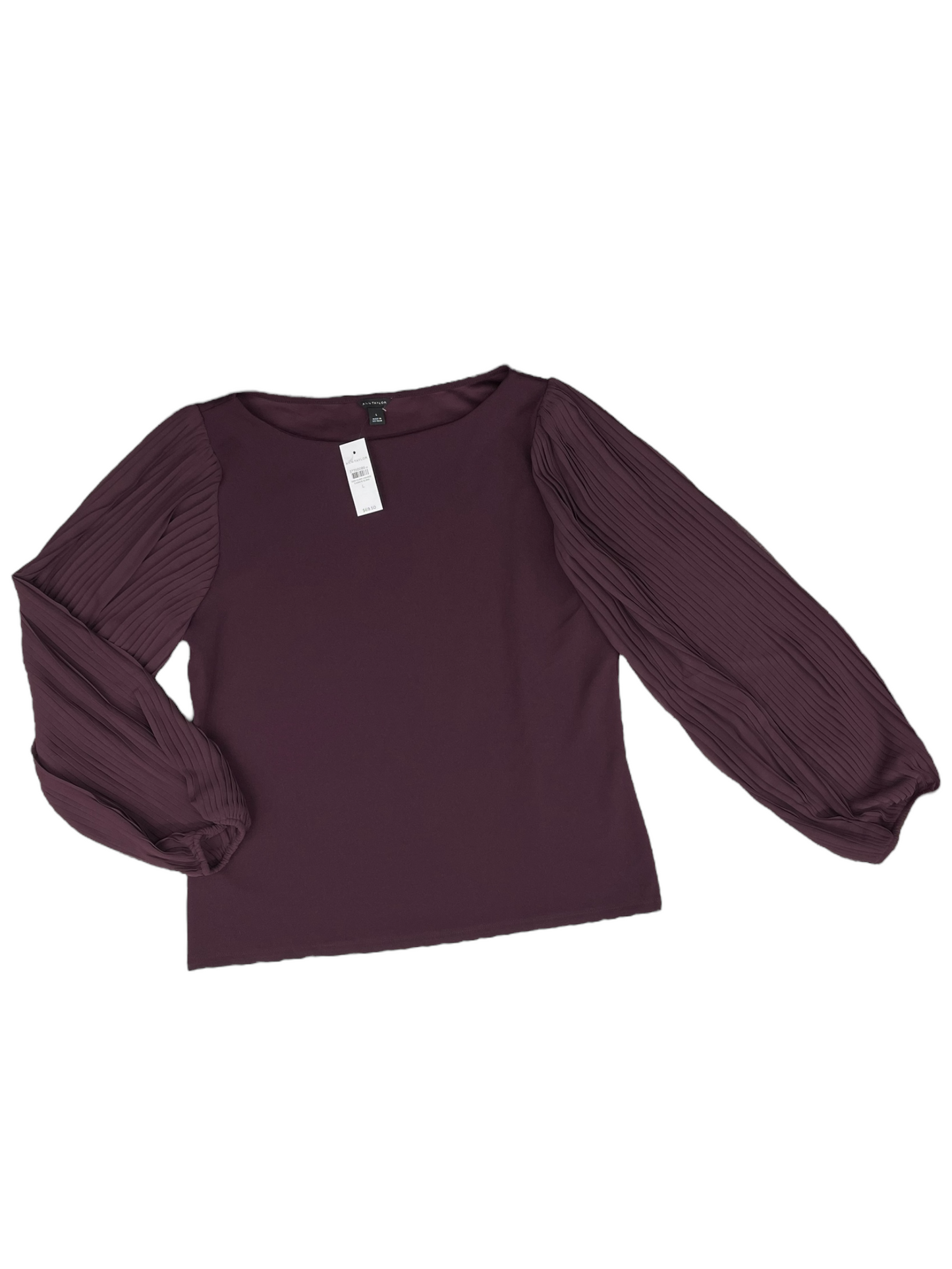 Top Long Sleeve By Ann Taylor In Purple, Size: L