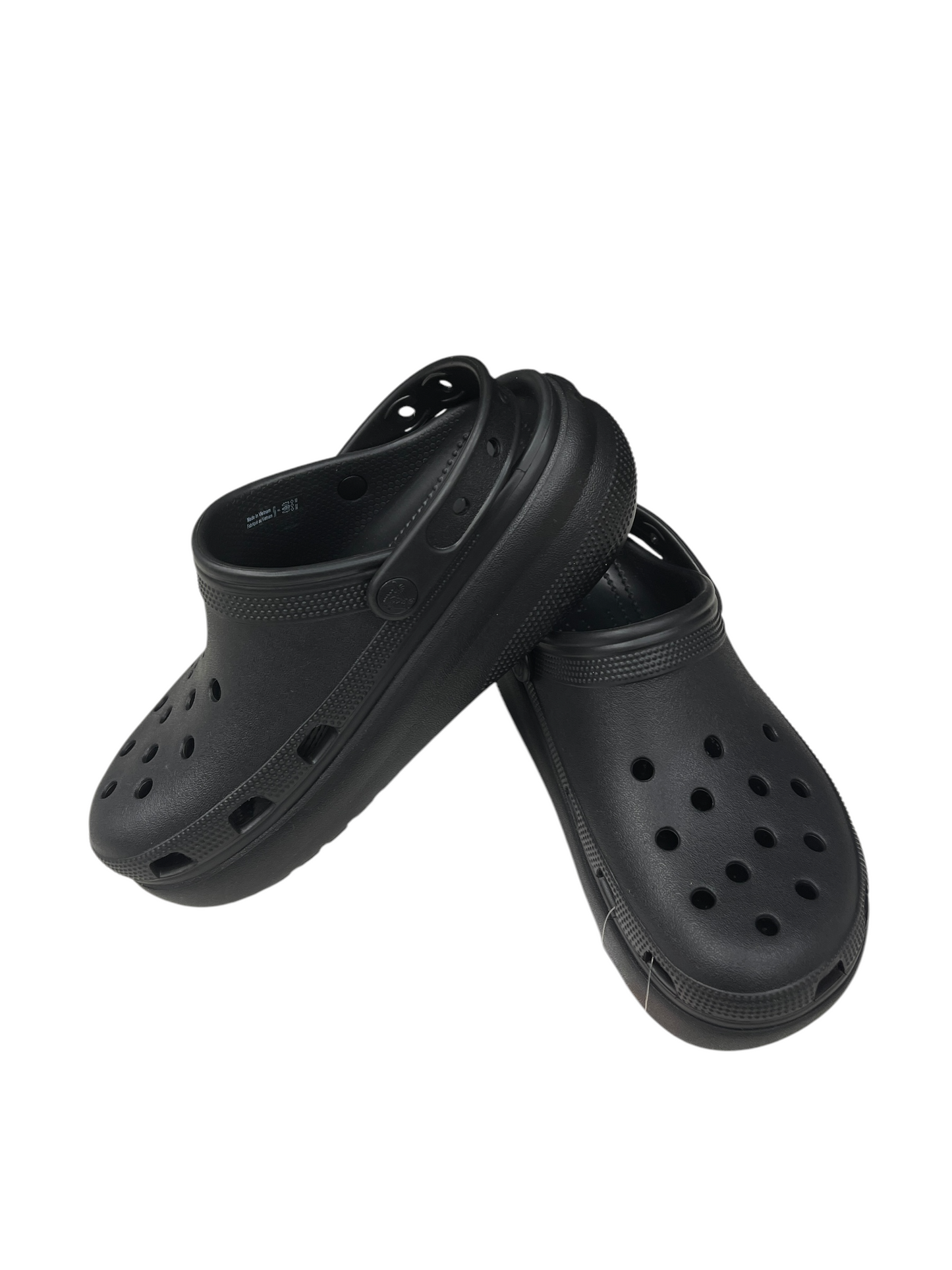 Sandals Flats By Crocs In Black, Size: j6