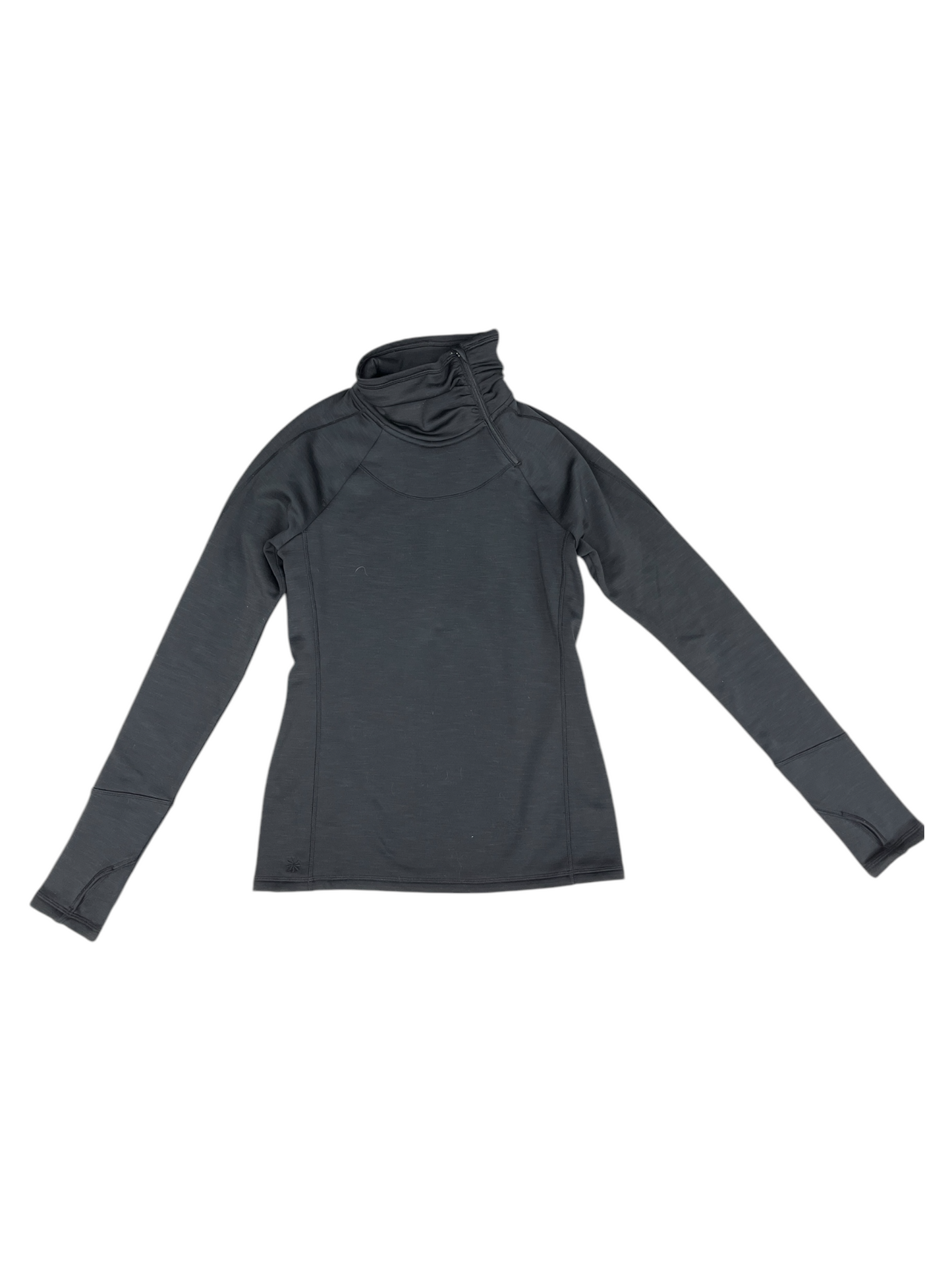 Athletic Top Long Sleeve Collar By Athleta In Black, Size: Xs