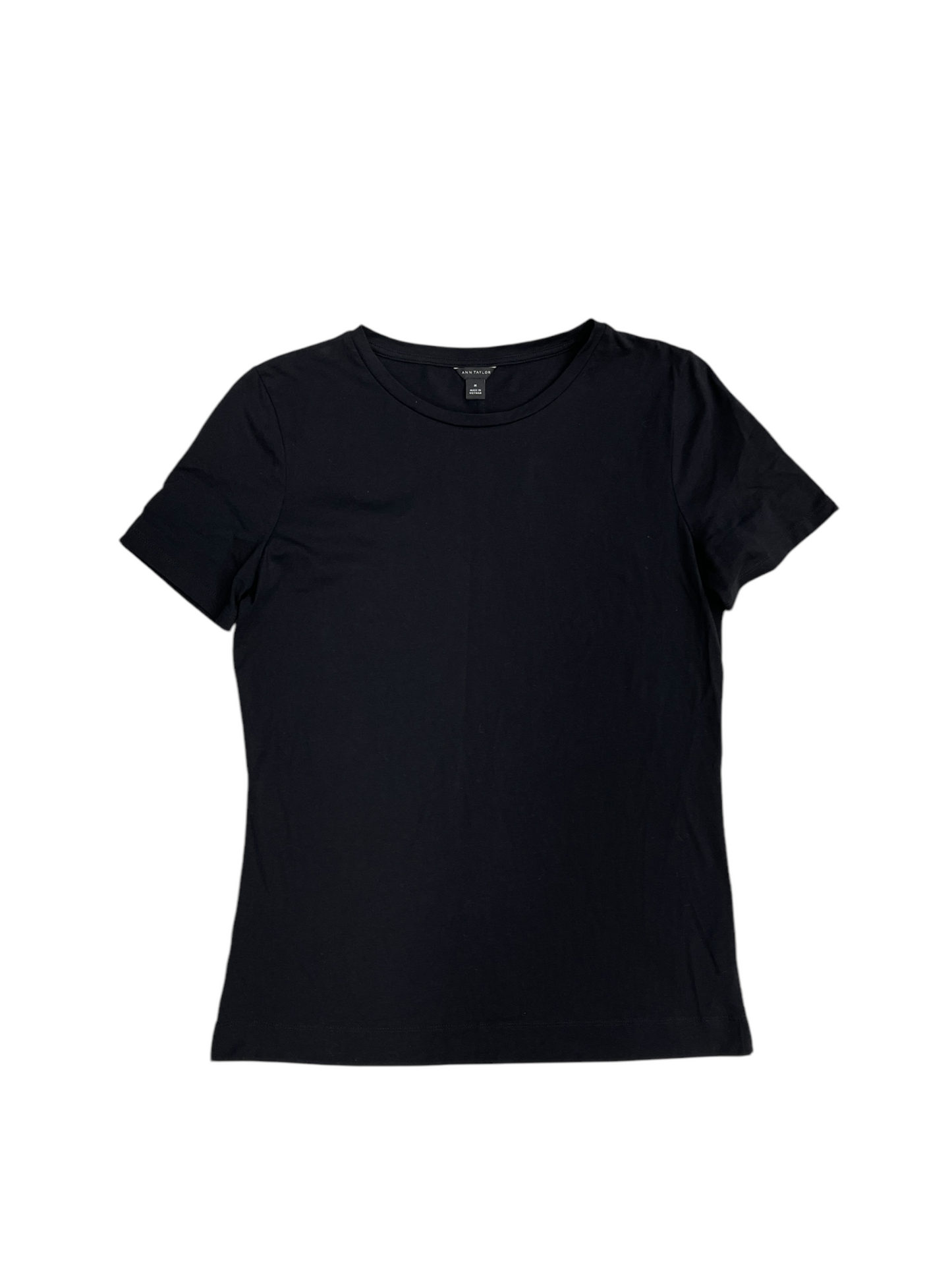 Top Short Sleeve By Ann Taylor In Black, Size: M