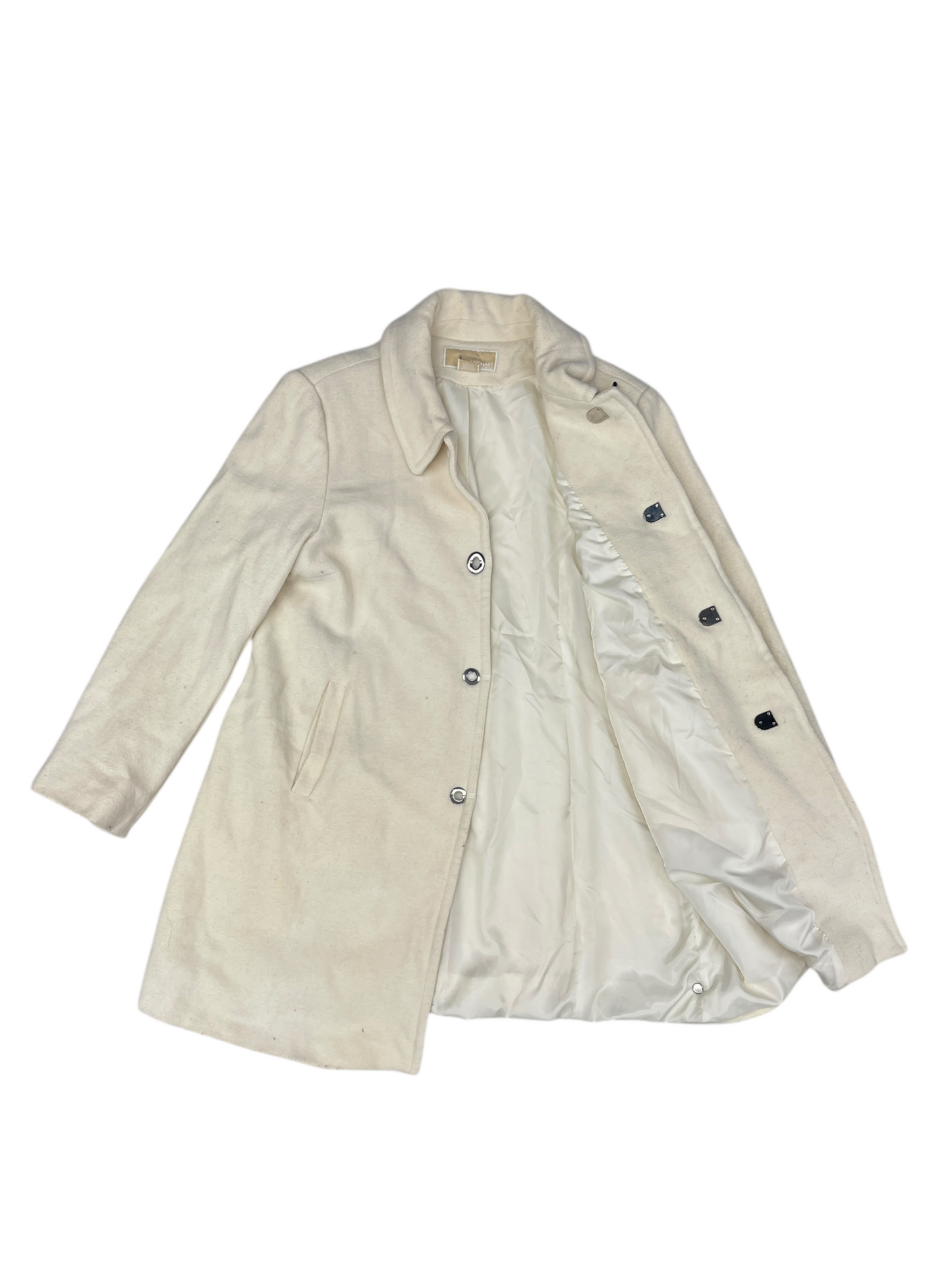 Coat Peacoat By Michael Kors In Ivory, Size: 14