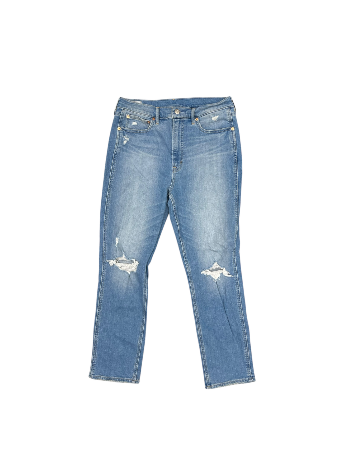 Jeans Straight By Gap In Blue Denim, Size: 12