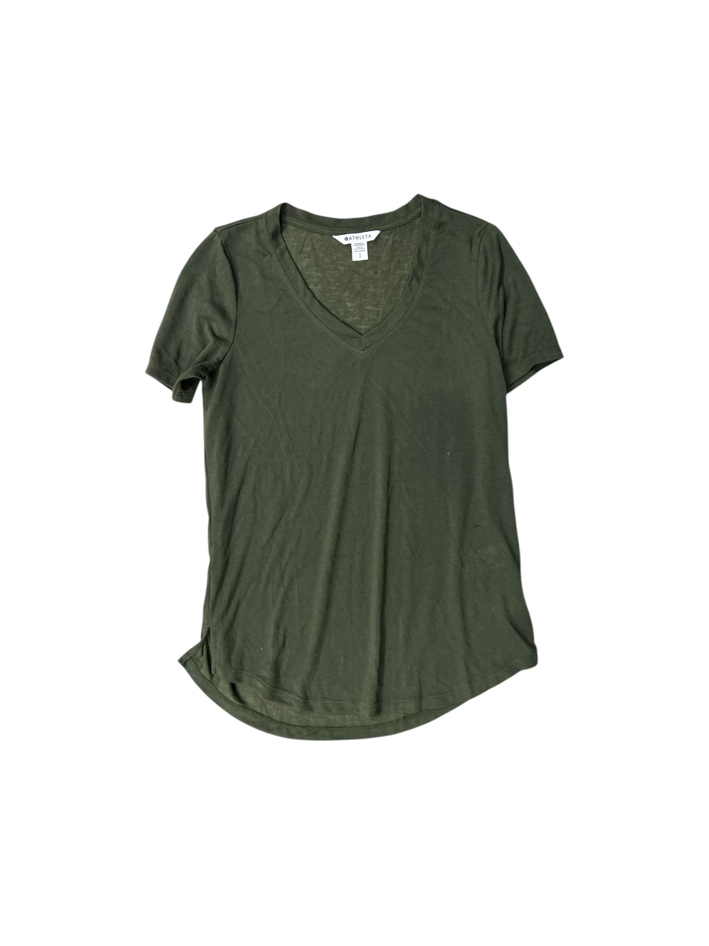 Top Short Sleeve By Athleta In Green, Size: S