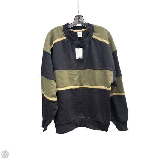 Sweater By Zara In Black & Green, Size: L