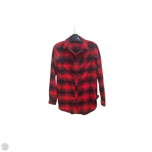 Top Long Sleeve By Athleta In Black & Red, Size: Xxs