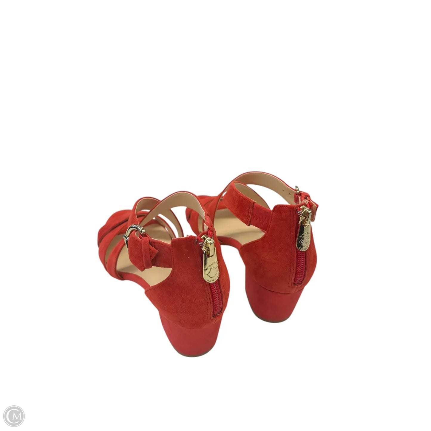 Sandals Heels Block By Clothes Mentor In Orange, Size: 6