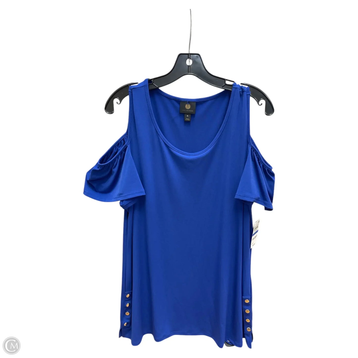 Top Short Sleeve By Jm Collections In Blue, Size: Xl