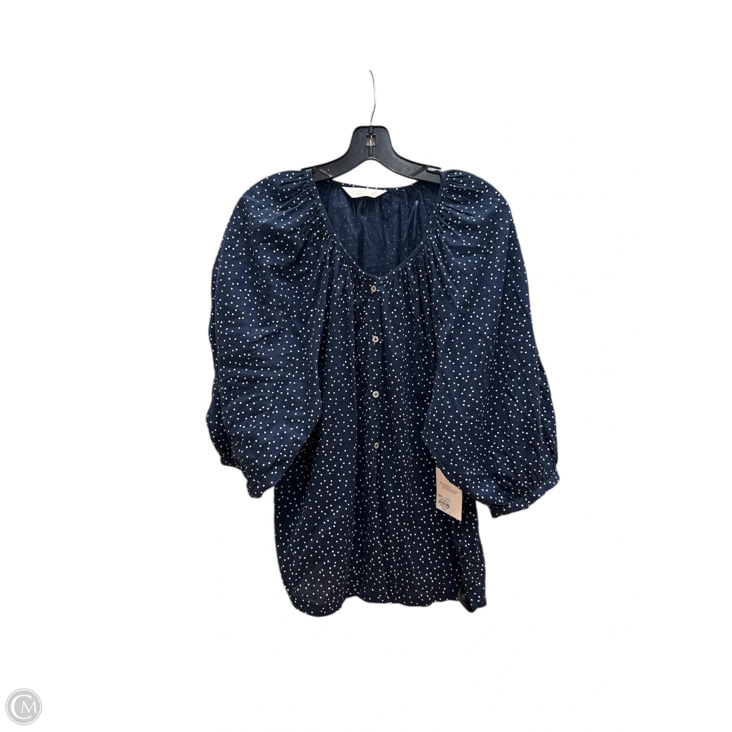 Top Long Sleeve By Lc Lauren Conrad In Blue & White, Size: M
