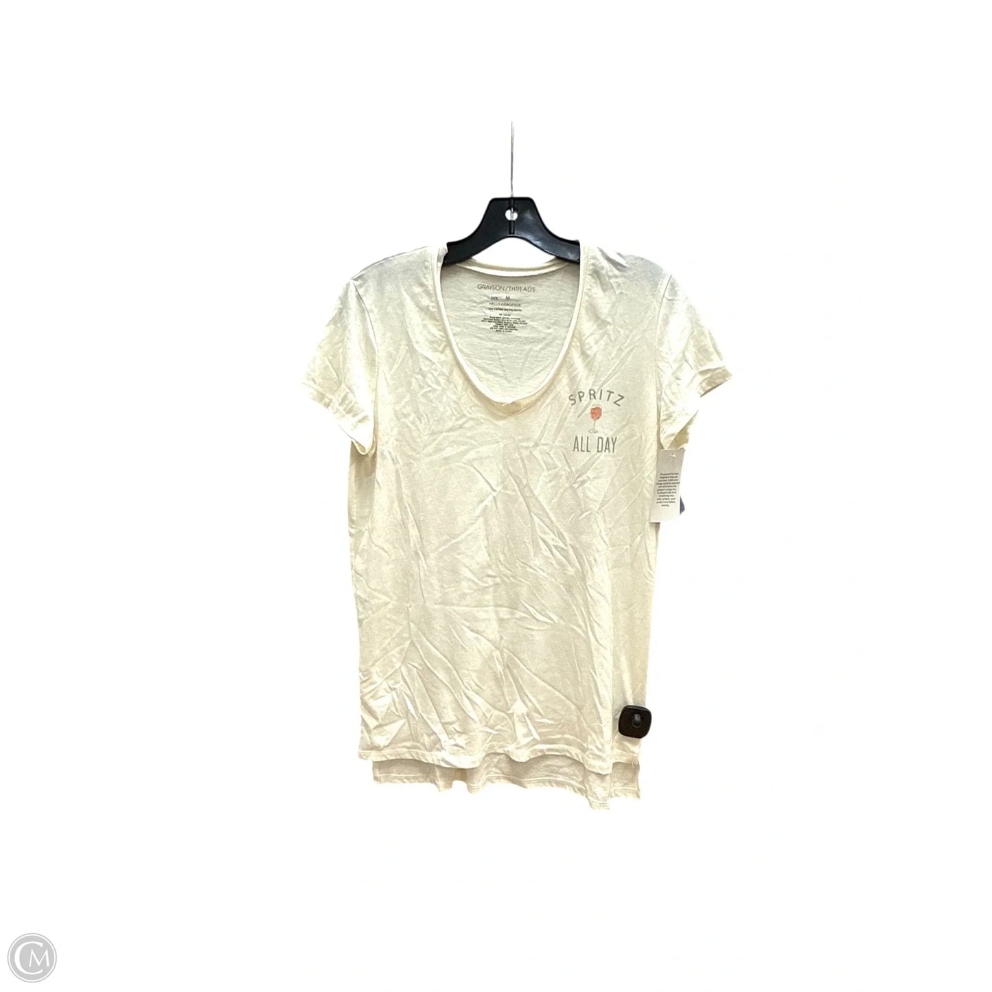 Top Short Sleeve By Grayson Threads In Cream, Size: M