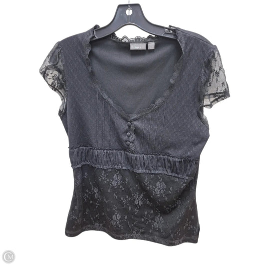 Top Short Sleeve By Apt 9 In Black, Size: L