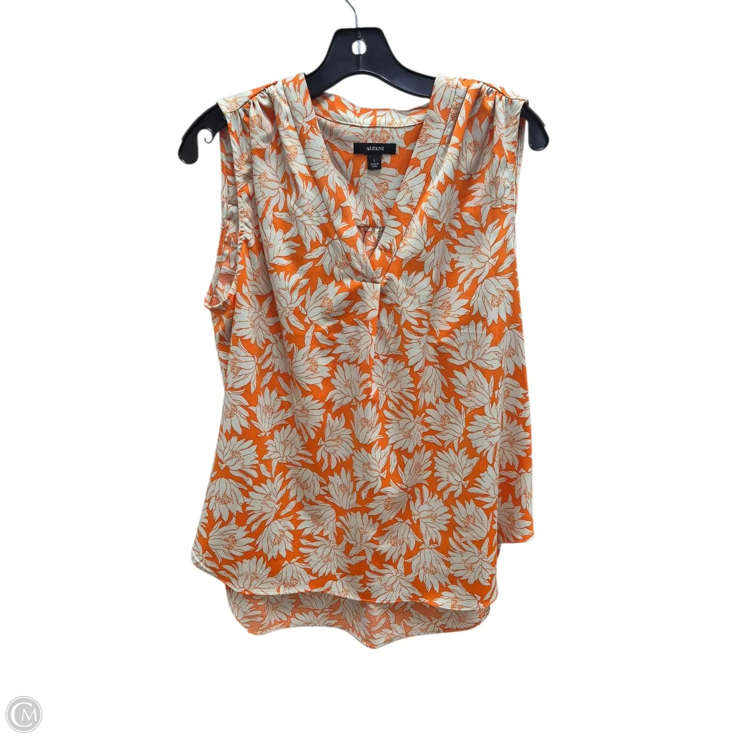 Top Sleeveless By Alfani In Orange, Size: L