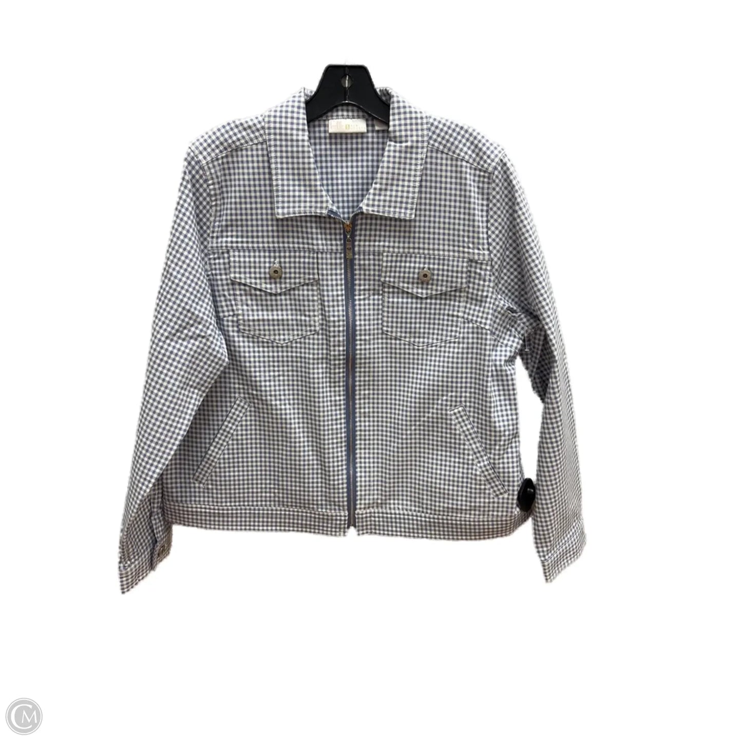 Jacket Other By Belle By Kim Gravel In Blue & White, Size: L