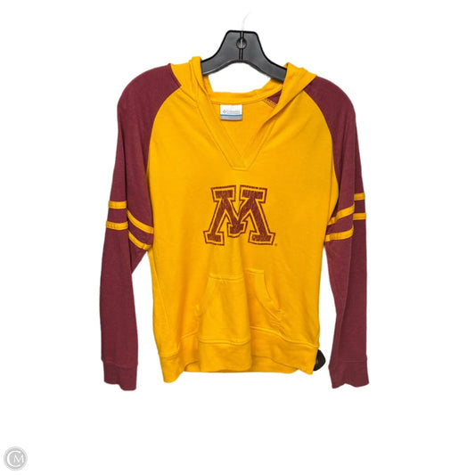 Athletic Sweatshirt Hoodie By Columbia In Gold, Size: L